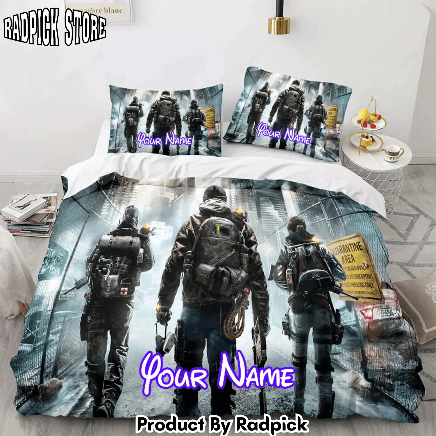 Radpick tom clancys the division cosplay comforter personalized name personalized name bedding set duvet covers5156 rp327696